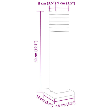 Puutarhavalaistus Ulkolattiavalaisin musta 50 cm alumiinia