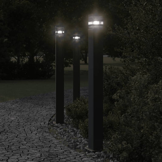 Trädgårdsbelysning Utomhusgolvlampa svart 110 cm aluminium