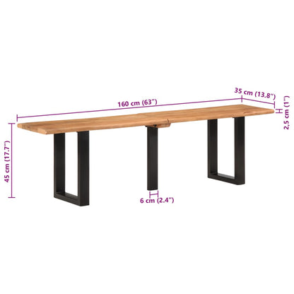 Penkki 160 cm massiivi akaasiapuuta ja terästä