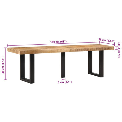 Penkki 160 cm massiivi karkeaa mangopuuta ja terästä