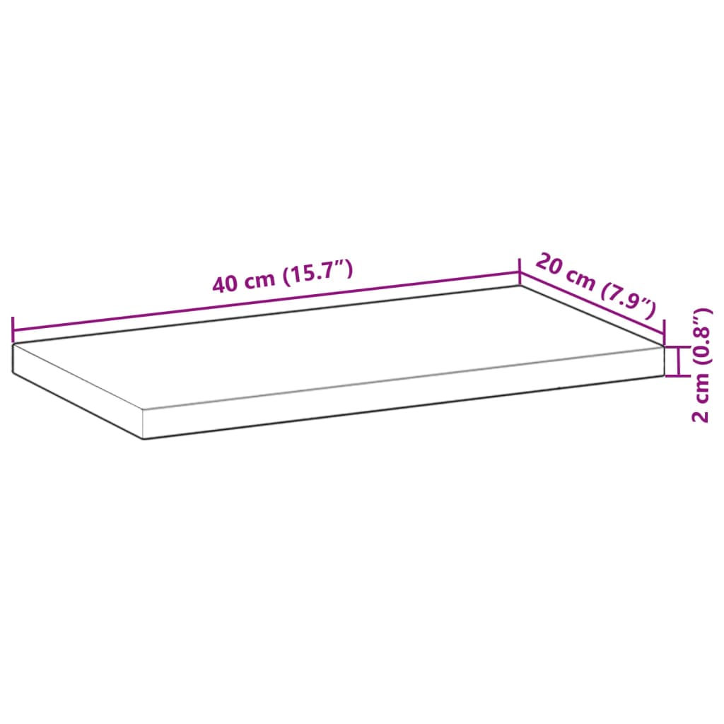 Vägghylla akaciaträ Svävande hylla 40x20x2 cm obehandlat