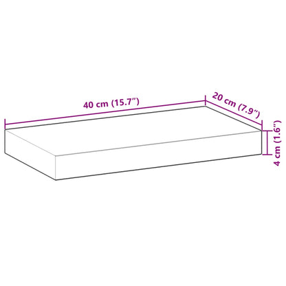 Vägghylla akaciaträ Svävande hylla 40x20x4 cm obehandlat