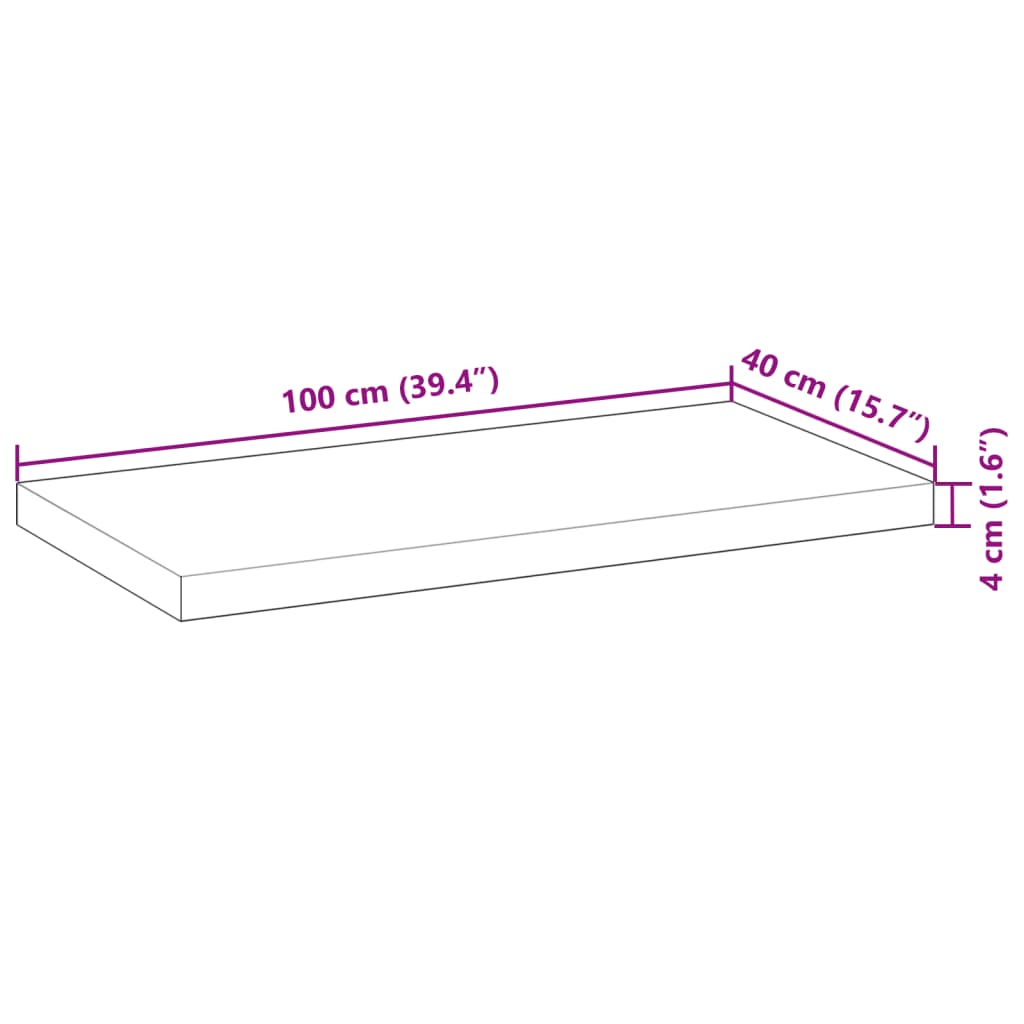 Vägghylla akaciaträ Svävande hylla 100x40x4 cm obehandlat