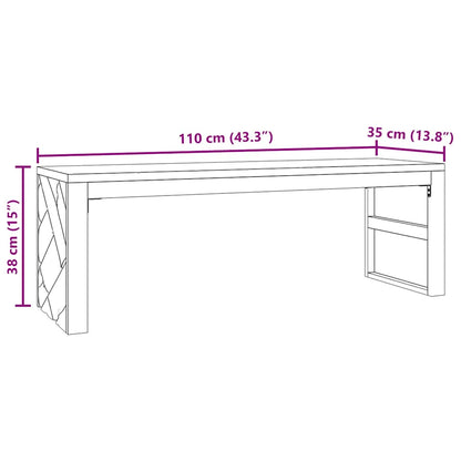 Soffbord massiv teak 110x35x38 cm