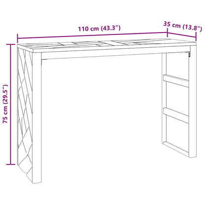 Avlastningsbord konsolbord massiv trä teak 110x35x75 cm