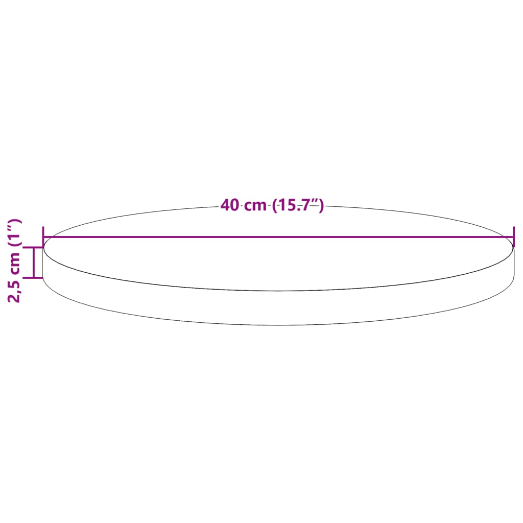 Bordsskiva massiv furu rund vaxad brun Ø40x2,5 cm