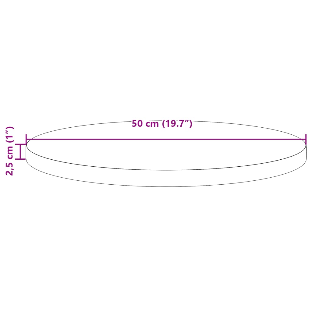 Bordsskiva massiv furu rund vaxad brun Ø50x2,5 cm