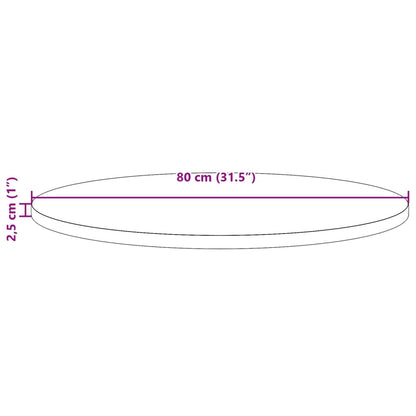 Bordsskiva massiv furu rund vaxad brun Ø80x2,5 cm