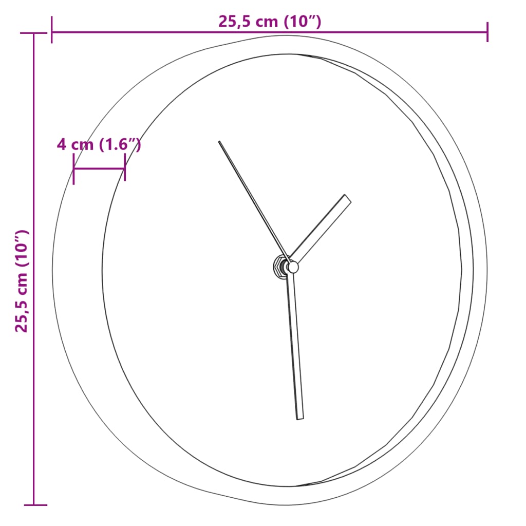 Seinäkello sininen Ø25,5 cm oolystyreeni ja lasi