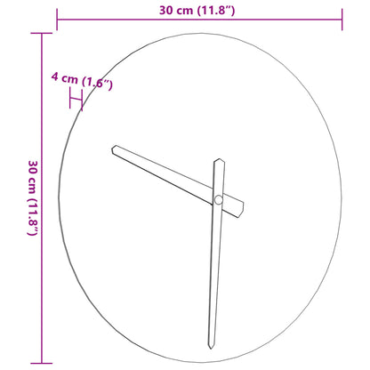 Seinäkello valaiseva tunti ja osoittimet keltainen Ø30 cm