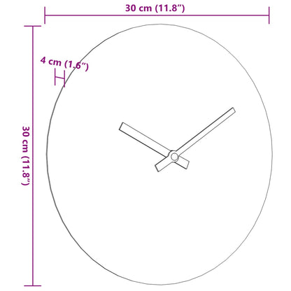 Seinäkello kelta-musta Ø30 cm rauta ja