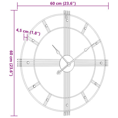 Seinäkello musta Ø60 cm rauta