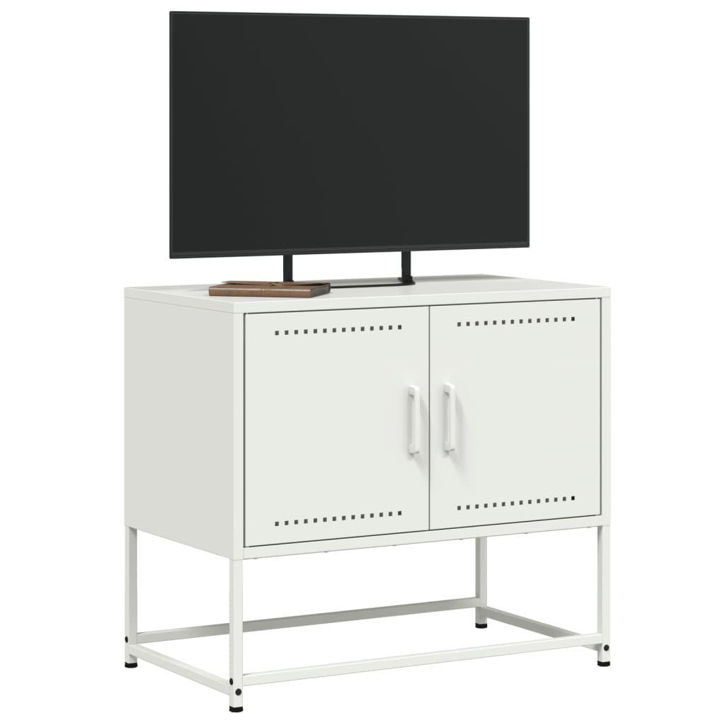 TV-möbel vit TV-skåp 68,5x39x60,5 cm stål