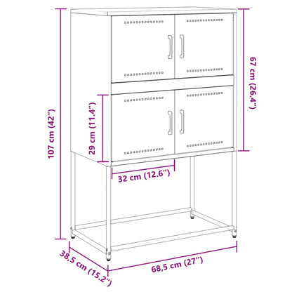 Skänk rosa 68,5x38,5x107 cm stål