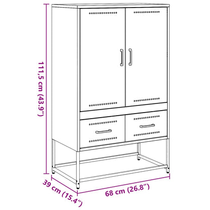 Högskåp antracit 68x39x111,5 cm stål