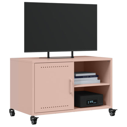 TV-möbel rosa TV-bänk 68x39x43,5 cm stål