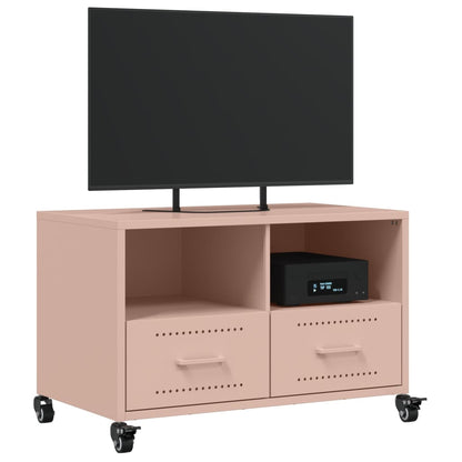 TV-möbel rosa TV-bänk 68x39x43,5 cm stål