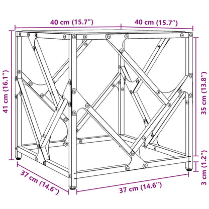 Soffbord svart med transparent glasskiva 40x40x41 cm stål