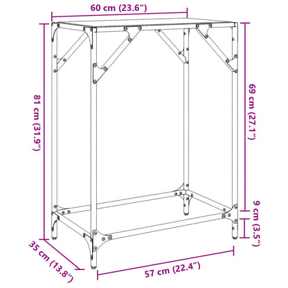 Soffbord svart med transparent glasskiva 60x35x81 cm stål