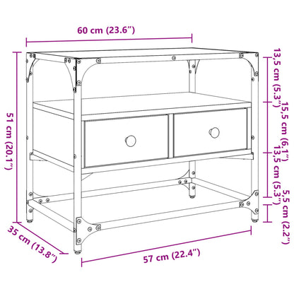 TV-möbel sonoma ek TV-bänk med glasskiva 60x35x51 cm