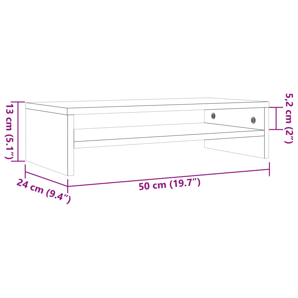 TV-möbel brun vaxbrun Skärmställ 50x24x13 cm massiv trä furu