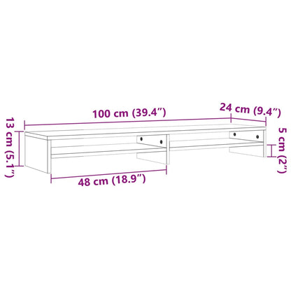 TV-möbel brun vaxbrun Skärmställ 100x24x13 cm massiv trä furu