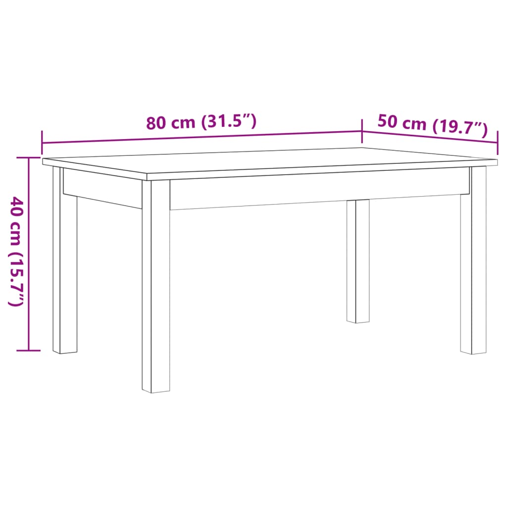 Soffbord brun vaxbrun 80x50x40 cm furu