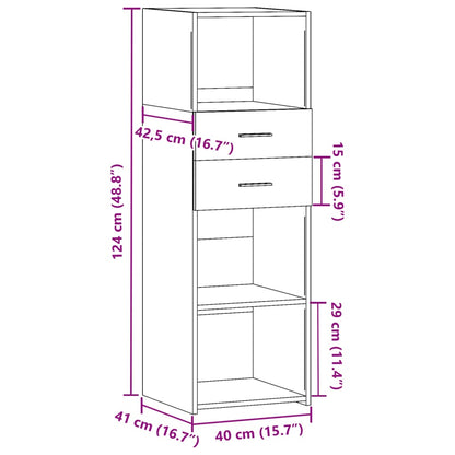 Skåp sonoma ek 40x42,5x124 cm