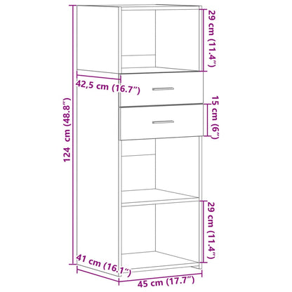 Skåp sonoma ek 45x42,5x124 cm