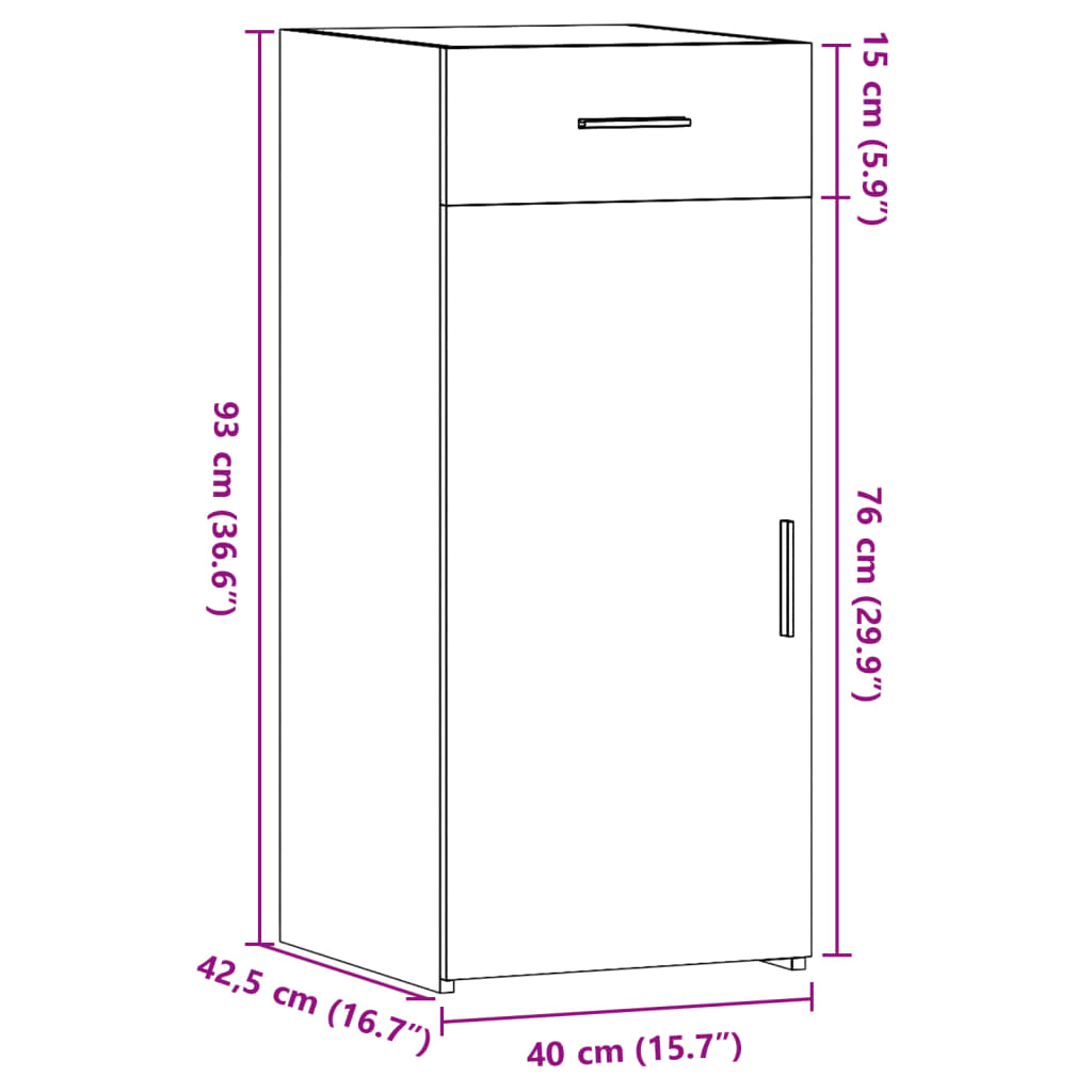 Skänk Sonoma ek 40x42,5x93 cm