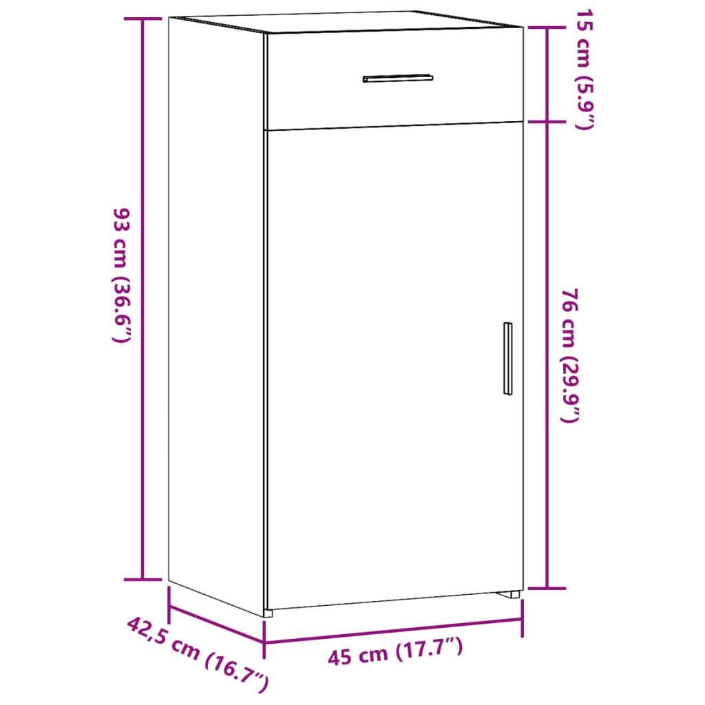 Skänk Sonoma ek 45x42,5x93 cm