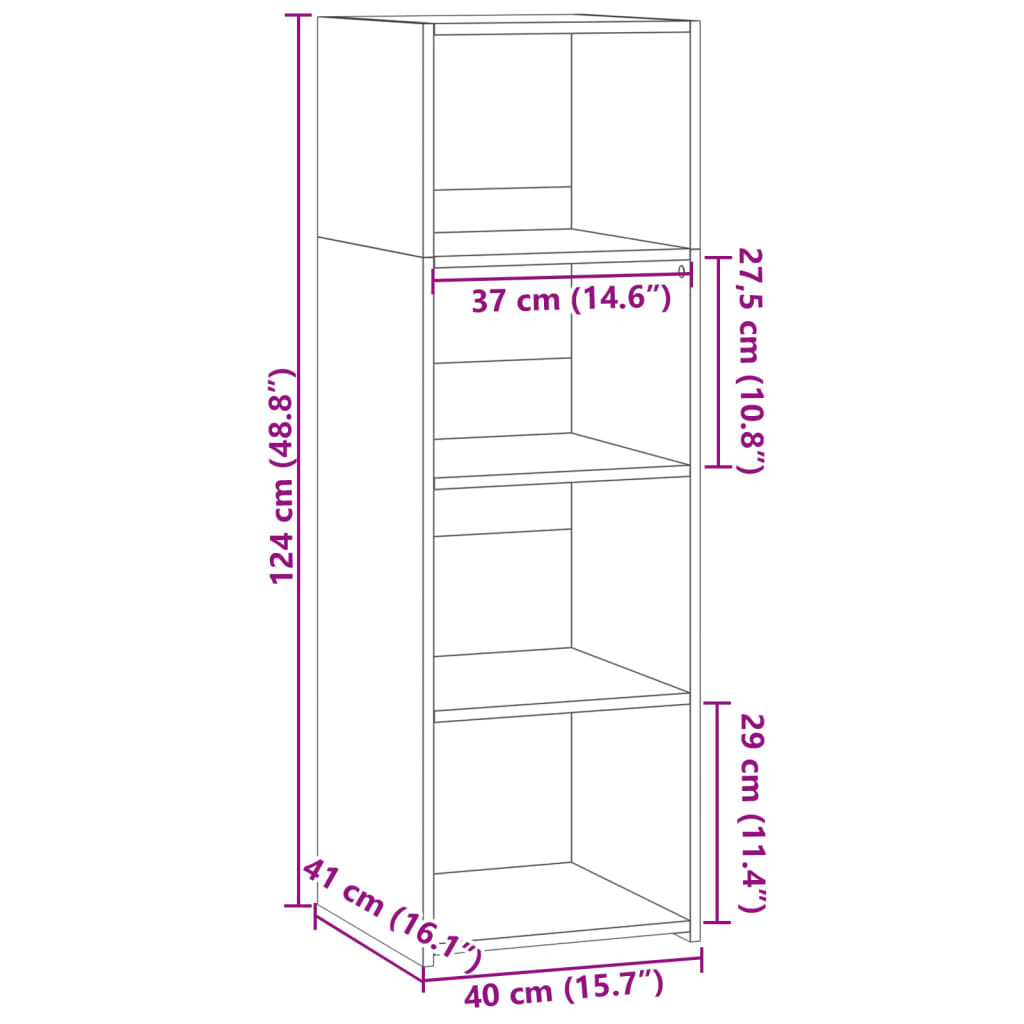 Skåp sonoma ek 40x41x124 cm