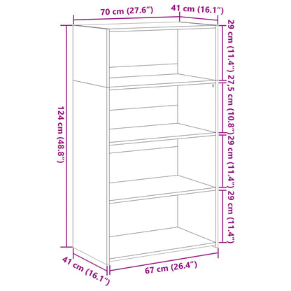 Högskåp vit 70x41x124 cm konstruerat trä