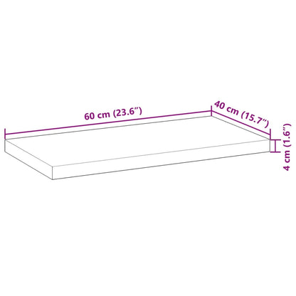 Bordsskiva massiv trä 60x40x4 cm rektangulär