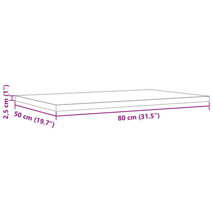 Bordsskiva massiv furu natur 80x50x2,5 cm rektangulär