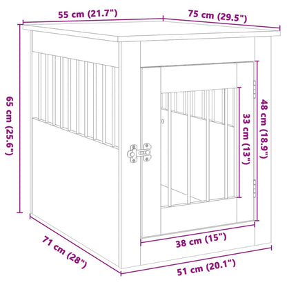 Hundkoja Hundbur sonoma ek 55x75x65 cm