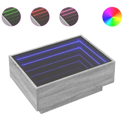 Soffbord grå sonoma med LEDs 70x50x30 cm