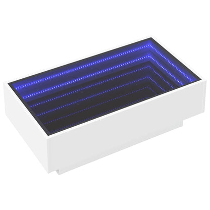 Soffbord vit med LEDs 90x50x30 cm