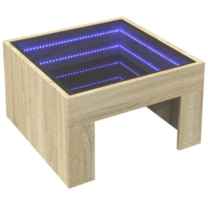 Soffbord sonoma ek med Infinity LEDs 50x50x30 cm