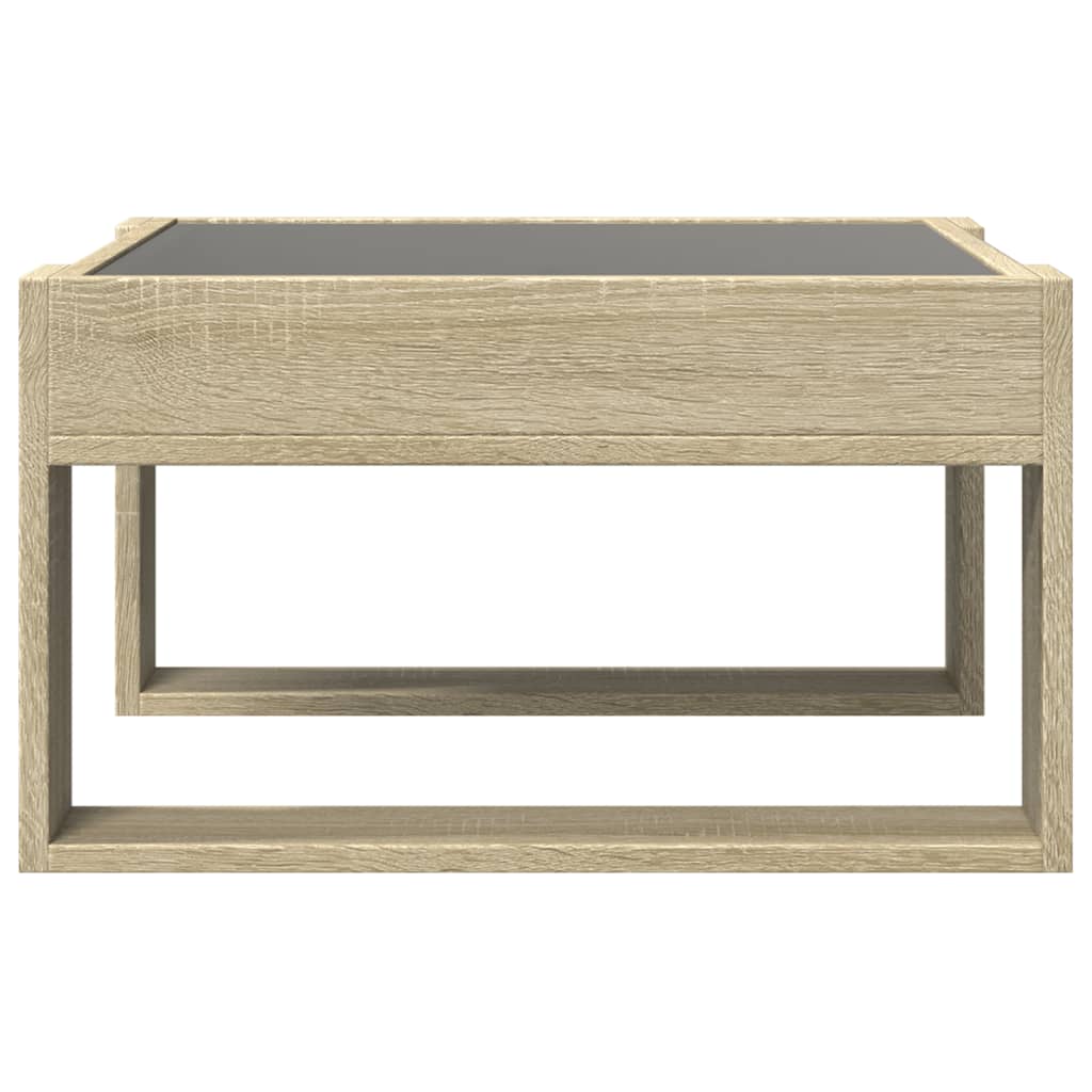 Soffbord sonoma ek med Infinity LEDs 50x53x30 cm