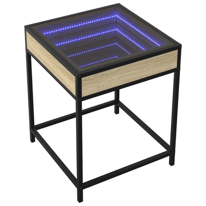 Soffbord sonoma ek med Infinity LEDs 40x40x51 cm