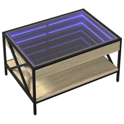 Soffbord sonoma ek med Infinity LEDs 70x50x38 cm