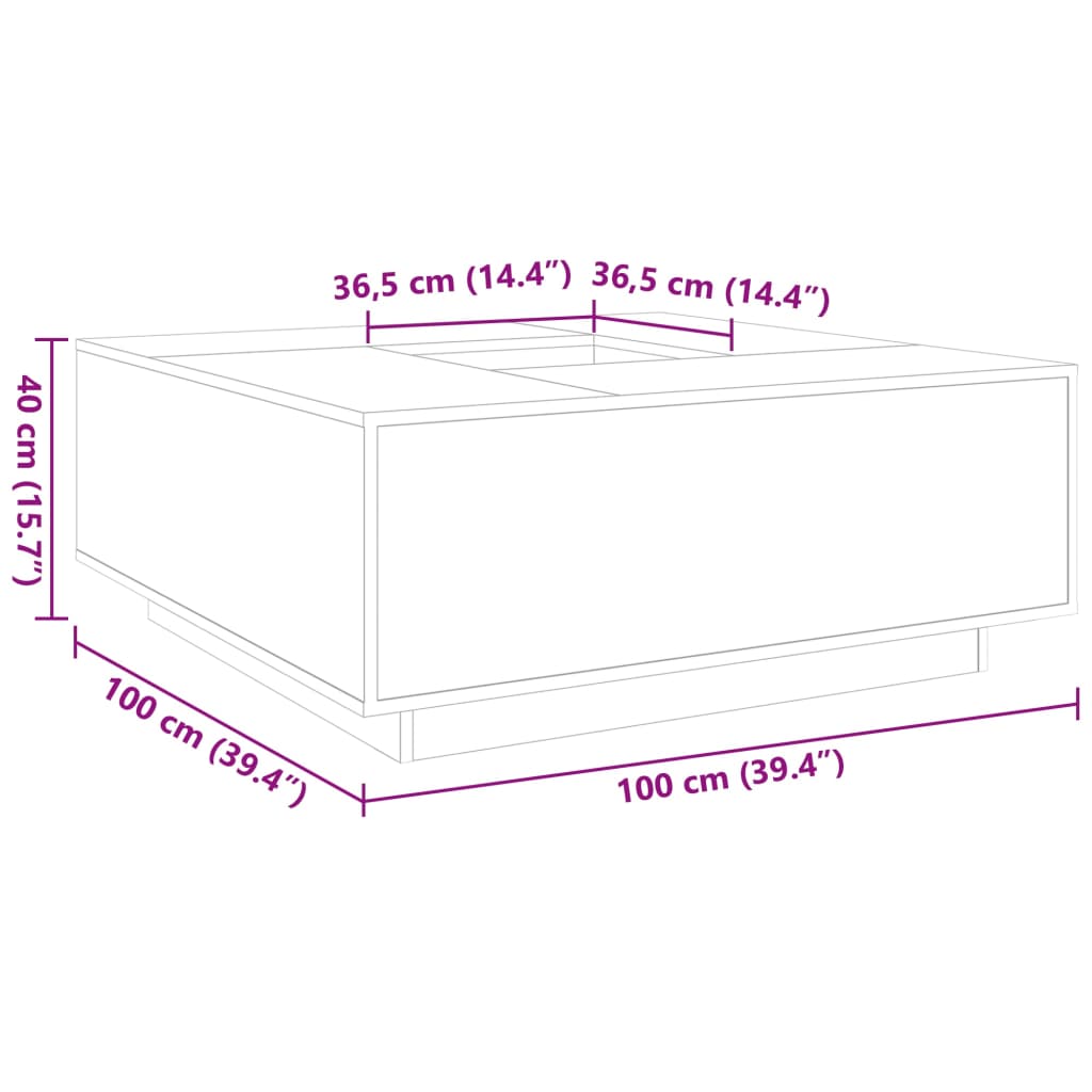 Soffbord vit 100x100x40 cm