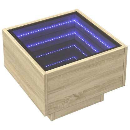 Sängbord Nattduksbord sonoma ek med Infinity LEDs 40x40x30 cm