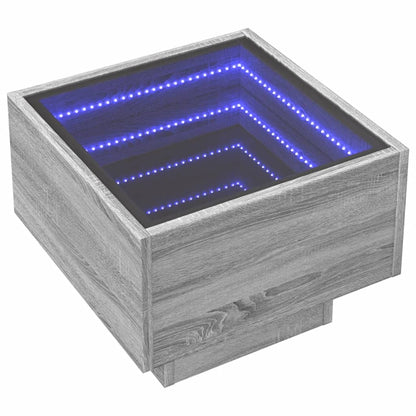 Sängbord Nattduksbord grå sonoma med Infinity LEDs 40x40x30 cm