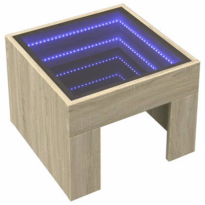 Sängbord Nattduksbord sonoma ek med Infinity LEDs 40x40x30 cm