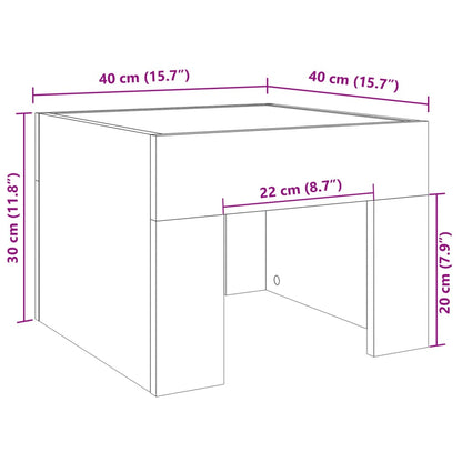 Sängbord Nattduksbord brun ek med Infinity LEDs 40x40x30 cm