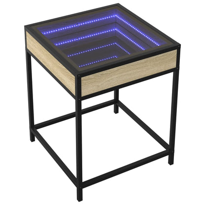 Sängbord Nattduksbord sonoma ek med Infinity LEDs 40x40x51 cm