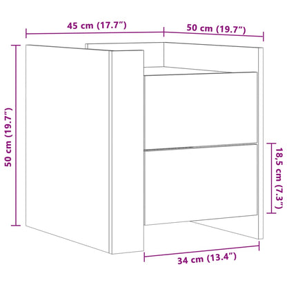 Sängbord Nattduksbord vit 45x50x50 cm