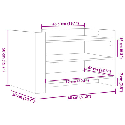 Soffbord sonoma ek 80x50x50 cm